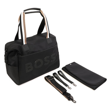 BOSS Pañalera color negro big logo al tono
